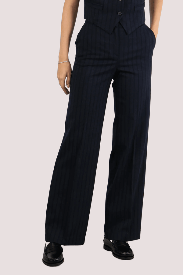 Pantalone gessato 107857 /BLU F. ANNARITA N 