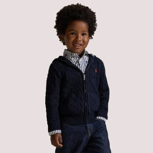 Maglione in cotone con cappuccio e zip intera 322951123 /1 POLO RALPH LAUREN 