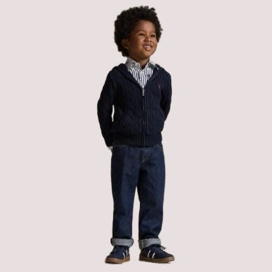 Maglione in cotone con cappuccio e zip intera 322951123 /1 POLO RALPH LAUREN 