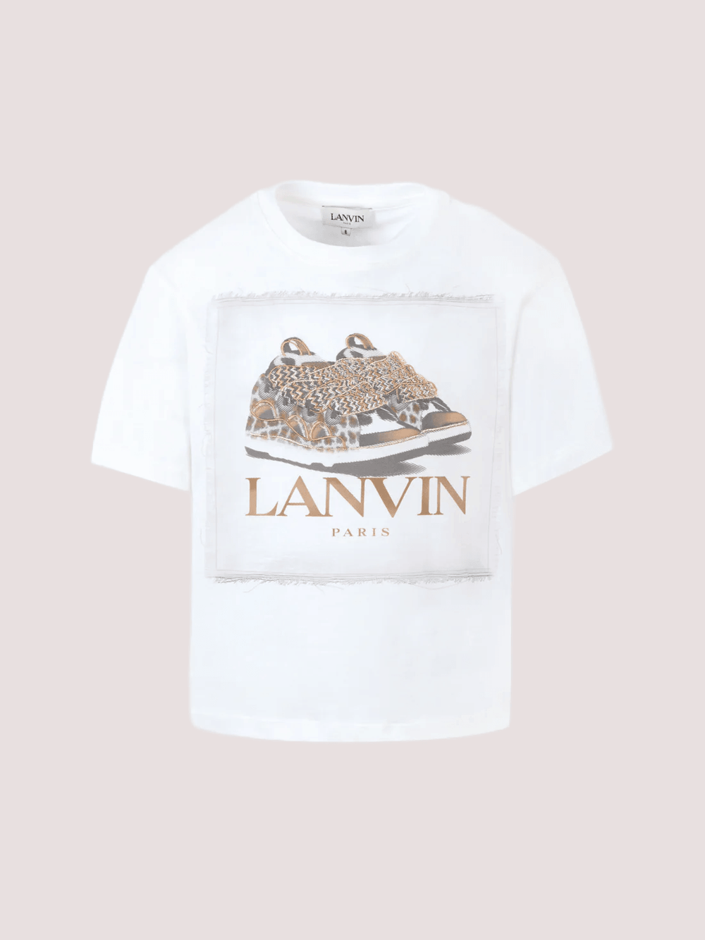 T-shirt bianca per bambina con Curb Basket N30255 /117 LANVIN 