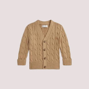 Cardigan in cotone e scollo a v e lavorazione a trecce 320925717 /14 POLO RALPH LAUREN 