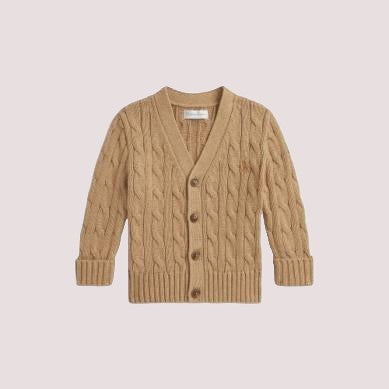 Cardigan in cotone e scollo a v e lavorazione a trecce 320925717 /14 POLO RALPH LAUREN 