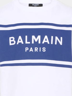 T-shirt con logo stampato BY8P11 Z3672 /100BL BALMAIN 