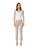 Women's slim fit beige chino trousers with turn-ups