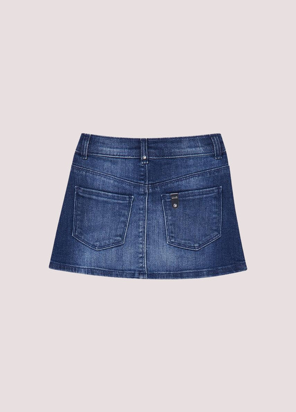 Gonna in denim con ricami gioiello KA6074 D3246 /79069 LIU JO 