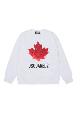 Felpa girocollo con logo DQ3193 D0AGW /DQ100 DSQUARED2 JUNIOR 