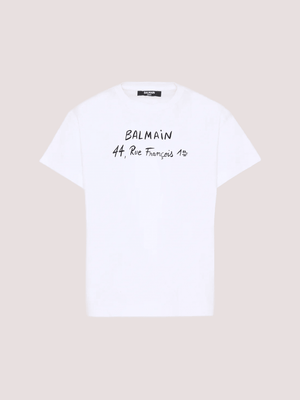 T-shirt con stampa BY8B11 Z3672 /100NE BALMAIN 