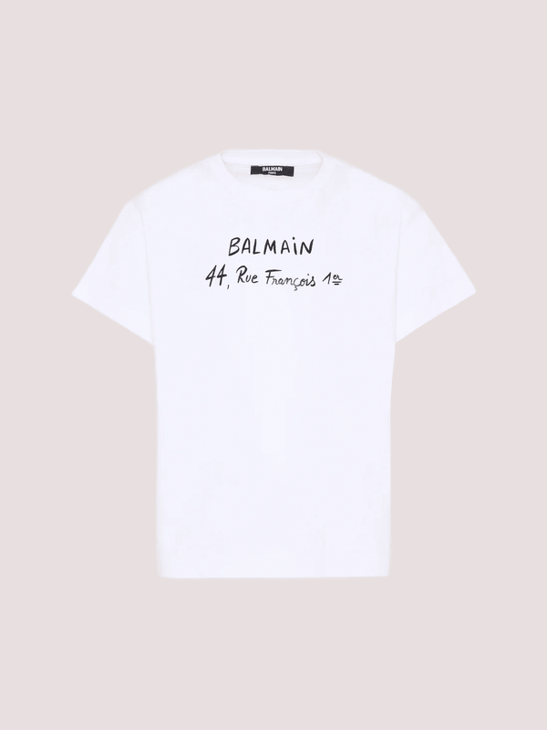 T-shirt con stampa BY8B11 Z3672 /100NE BALMAIN 