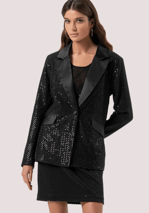 Blazer regular lungo monopetto con strass FQ25WJ3001W815R9 /53 FRACOMINA 