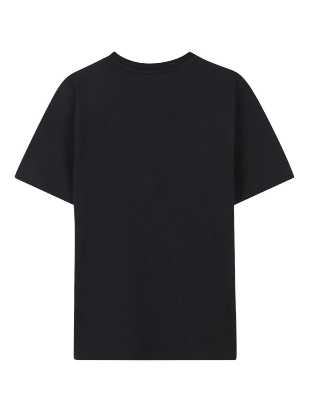 T-shirt bambino nera con logo ricamato a contrasto