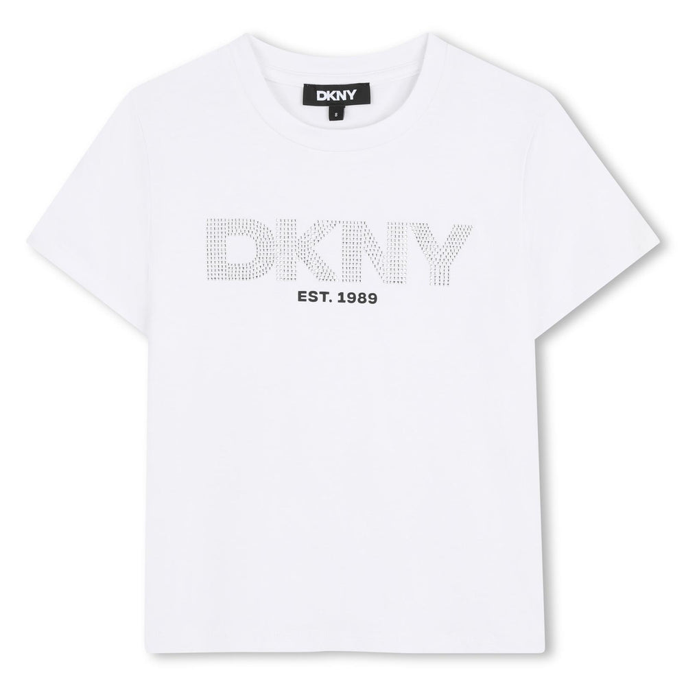 T-shirt con strass D62619 /10P DKNY 