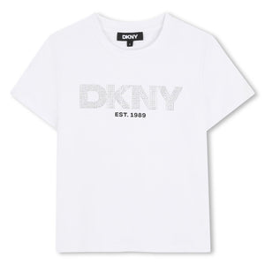 T-shirt con strass D62619 /10P DKNY 