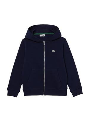 Felpa bambino in cotone con logo ricamato e finiture elasticizzate