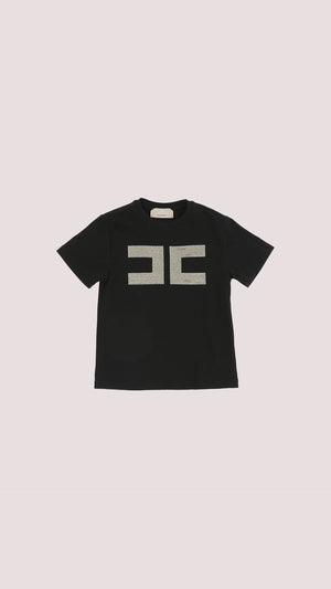 T-shirt con logo cc in strass EFTS259 JE006 /N005 ELISABETTA FRANCHI La Mia Bambina 