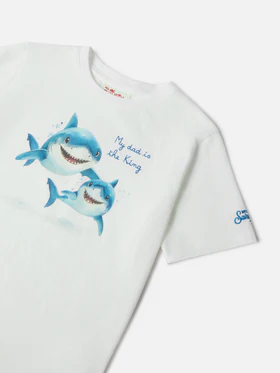 T-shirt denver jr con ricamo my dad is the king! DNV0001 /00161L MC2 SAINT BARTH 