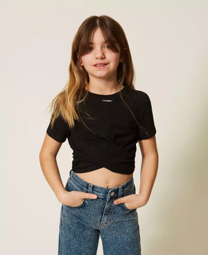 T-shirt con logo e incrocio 261GJ2256 /6 TWINSET 