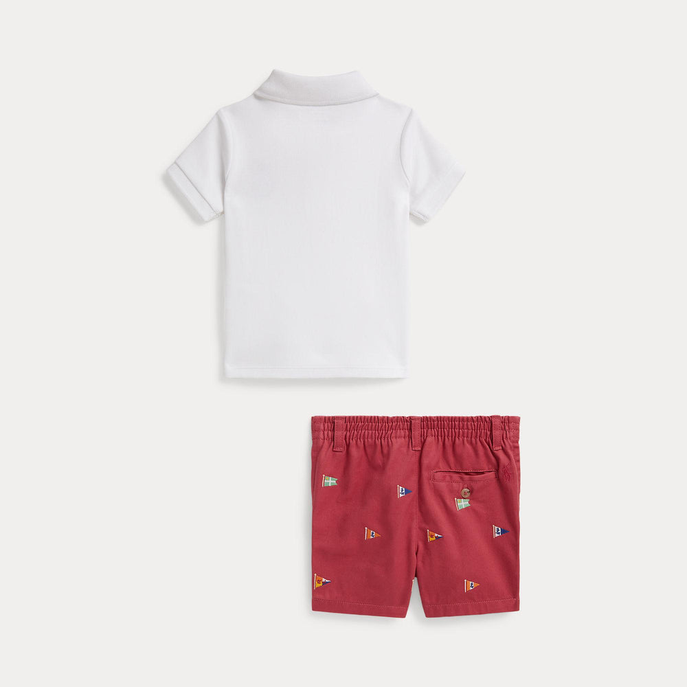 Polo bear morbido cotone con pantaloncini 320B14065 /001 POLO RALPH LAUREN 