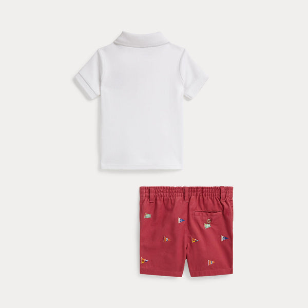 Polo bear morbido cotone con pantaloncini 320B14065 /001 POLO RALPH LAUREN 