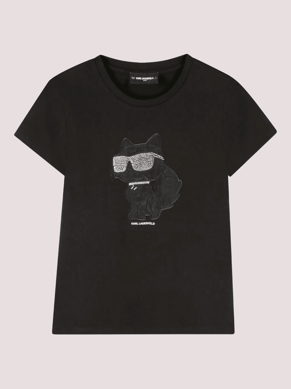 T-shirt nero con stampa grafica con strass Z30945 /09B KARL LAGERFELD 
