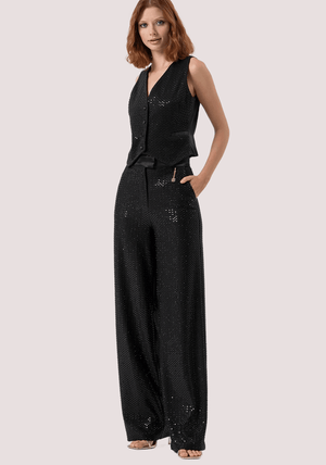 Pantalone a palazzo wide in tessuto con paillettes FQ25WV3001W815R9 /53 FRACOMINA 
