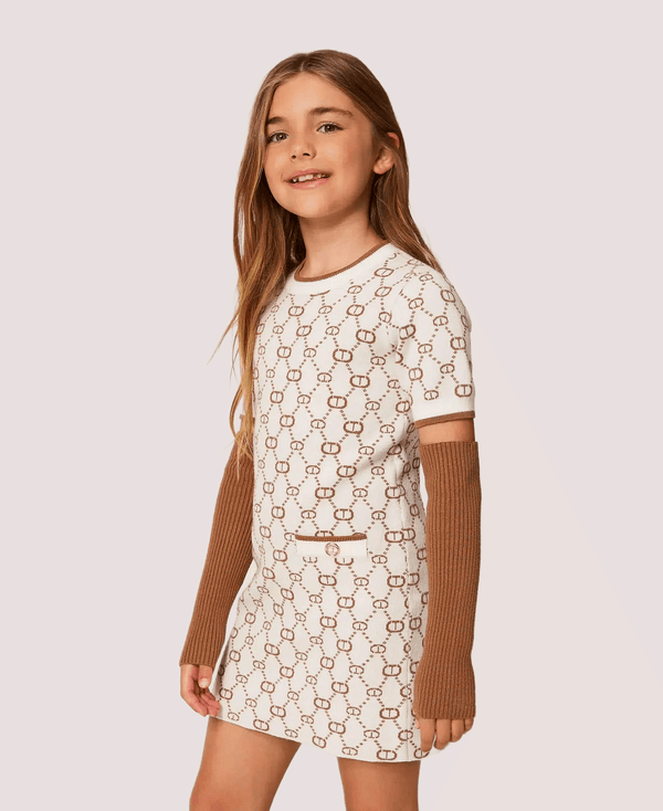 Abito corto in maglia jacquard con manicotti 252GJ3020 /12794 TWINSET 