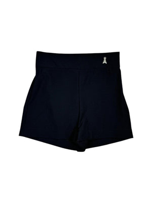 Shorts neri in tessuto tecnico con vestibilità slim