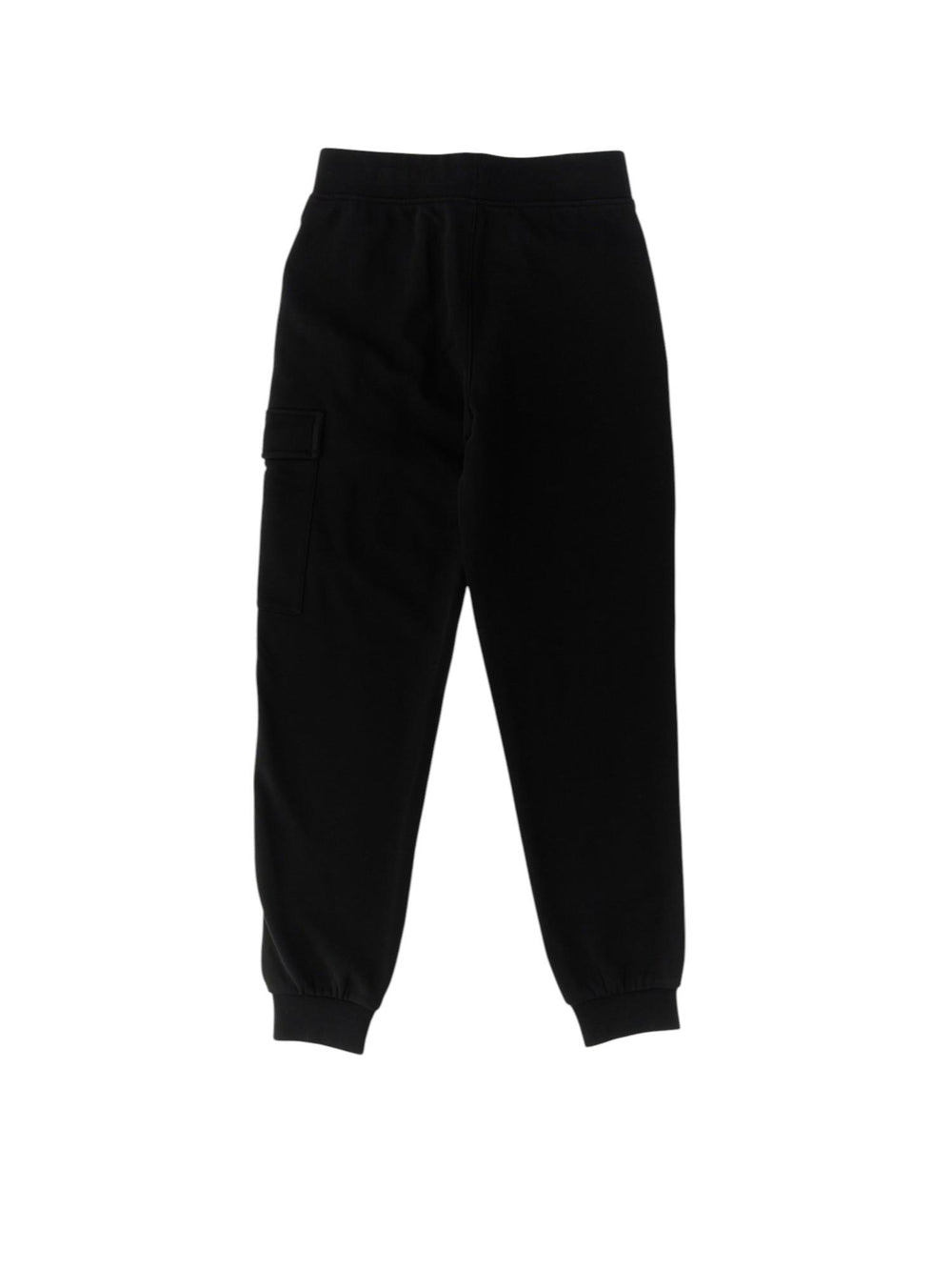 Pantalone bambino nero in cotone con tasche cargo e lente