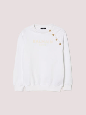 Felpa con bottoni dorati BY4P00 Z3183 /100AV BALMAIN 