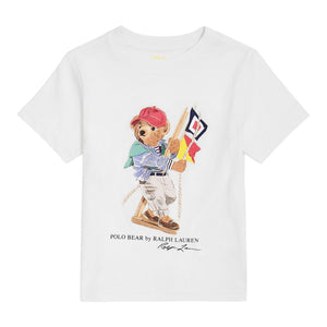 T-shirt in jersey di cotone con l'orso polo 323A12428 /001 POLO RALPH LAUREN 