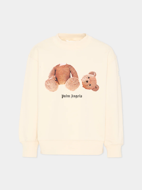 Felpa con stampa Teddy Bear PBBA012S26FLE002 /2 PALM ANGELS 