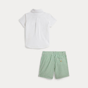 Camicia oxford in maglia e pantaloncini seersucker 320B14096 /001 POLO RALPH LAUREN 