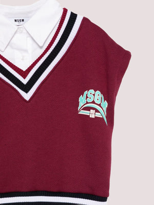 Gilet con camicia , con scollo a V F5MSJGDR117 /MS054 MSGM KIDS 