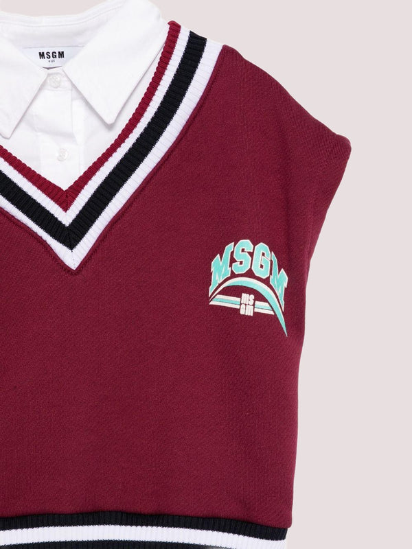 Gilet con camicia , con scollo a V F5MSJGDR117 /MS054 MSGM KIDS 