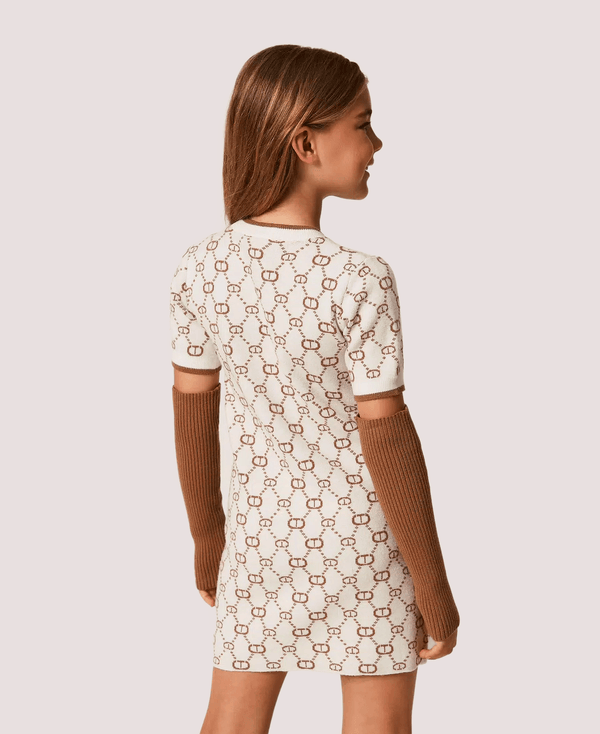 Abito corto in maglia jacquard con manicotti 252GJ3020 /12794 TWINSET 