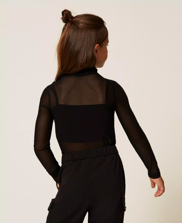 Top in tulle con logo 252GJ2310 /6 TWINSET 