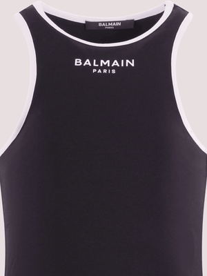 Top Balmain a costine con logo frontale BY8A12 Z3277 /930BC BALMAIN 