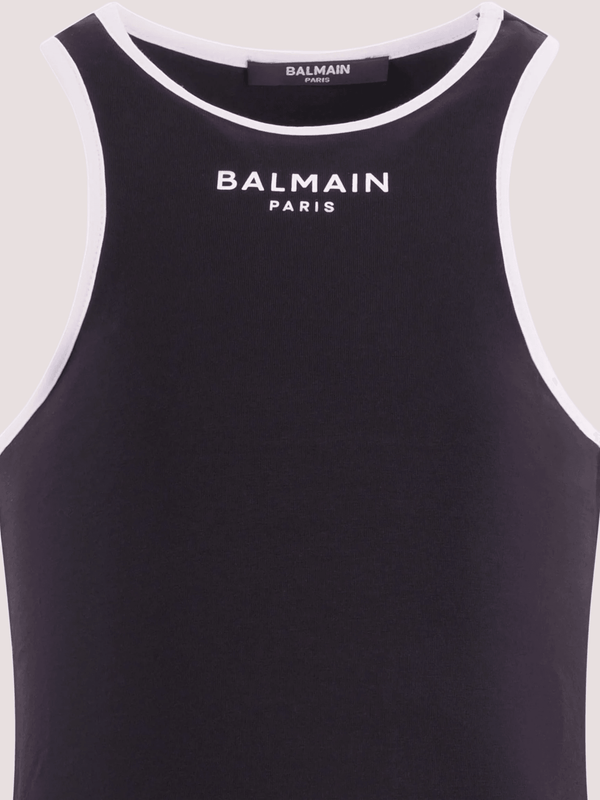 Top Balmain a costine con logo frontale BY8A12 Z3277 /930BC BALMAIN 