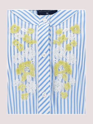 Abito a righe con ricami floreali Z1G908 7168 /9958 ERMANNO SCERVINO KIDS 