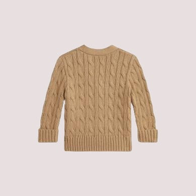 Cardigan in cotone e scollo a v e lavorazione a trecce 320925717 /14 POLO RALPH LAUREN 