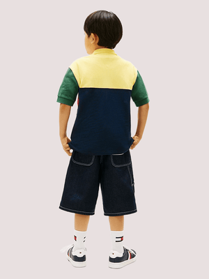 Polo color block con logo Tommy Hilfiger KB0KB10413J /ZGP TOMMY HILFIGER 