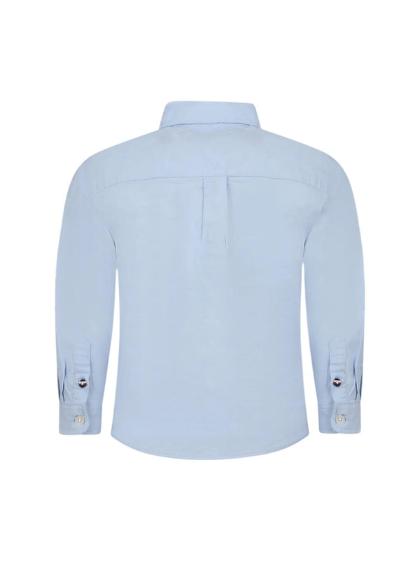 Camicia azzurra bambino in cotone stretch
