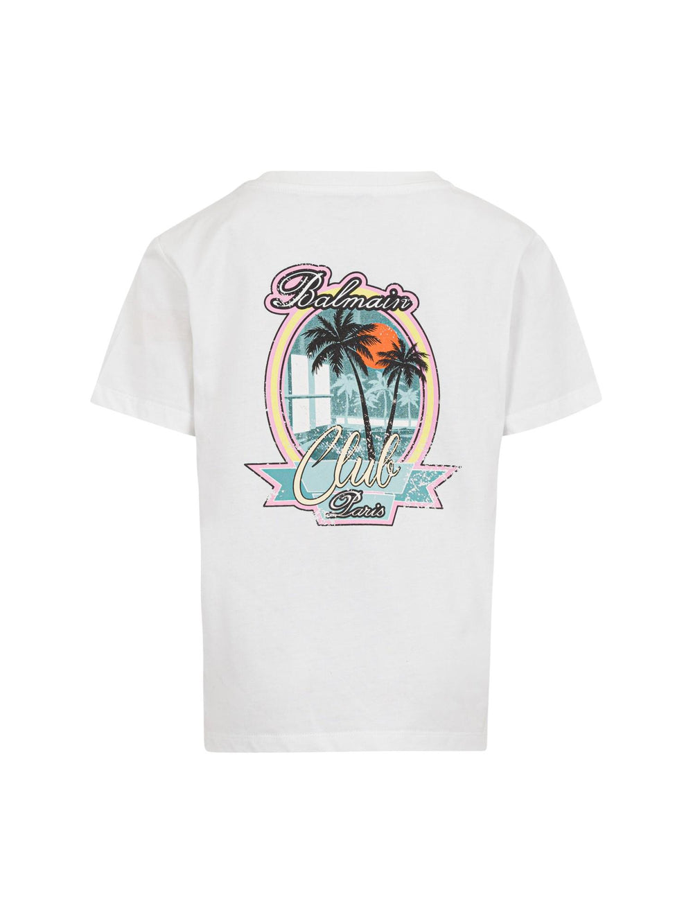 T-shirt bambino bianca in cotone con stampa