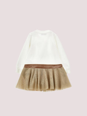 Abito bambina logato.<BR/> 19F904 6004 /0102 MONNALISA 