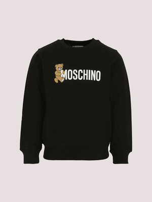 Felpa nera per bambini con Teddy Bear HPF08V LCA83 /60100 MOSCHINO 