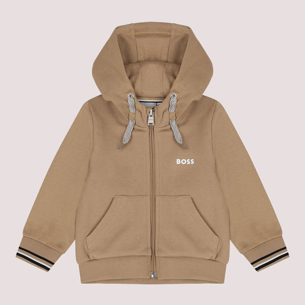 Felpa con cappuccio e cerniera con logo J52444 /269 BOSS 