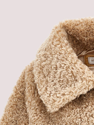 Giubbino in eco-pellicca per bambina Monnalisa beige con tasche<BR/> 17F106 6031 /0003 MONNALISA 