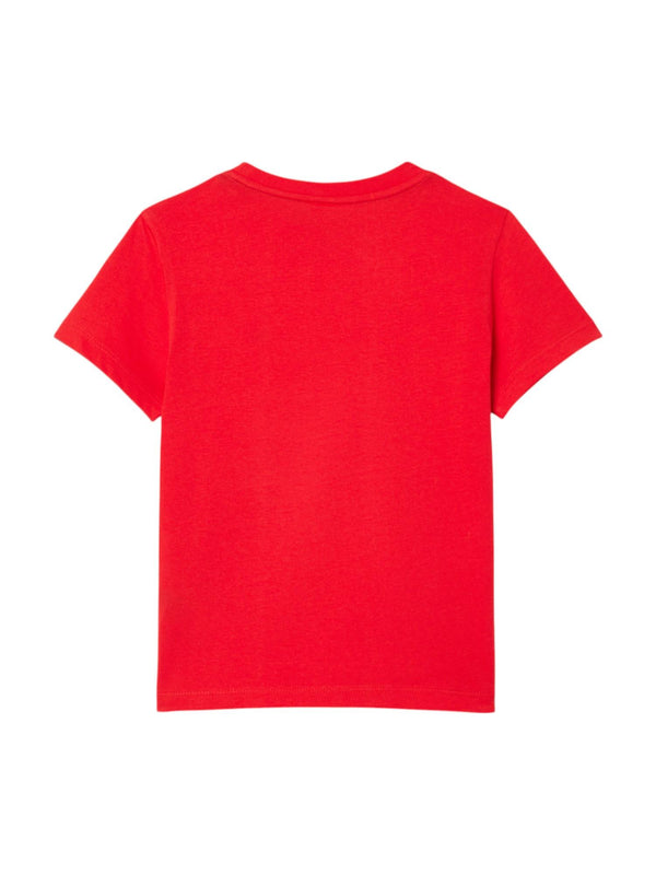 T-shirt bambino rossa in cotone a maniche corte