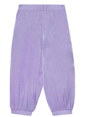 Pantaloni lunghi bambina glicine effetto lamé
