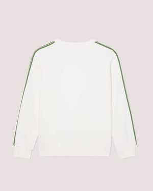 Felpa in cotone a righe con logo 847578 /70V LACOSTE 