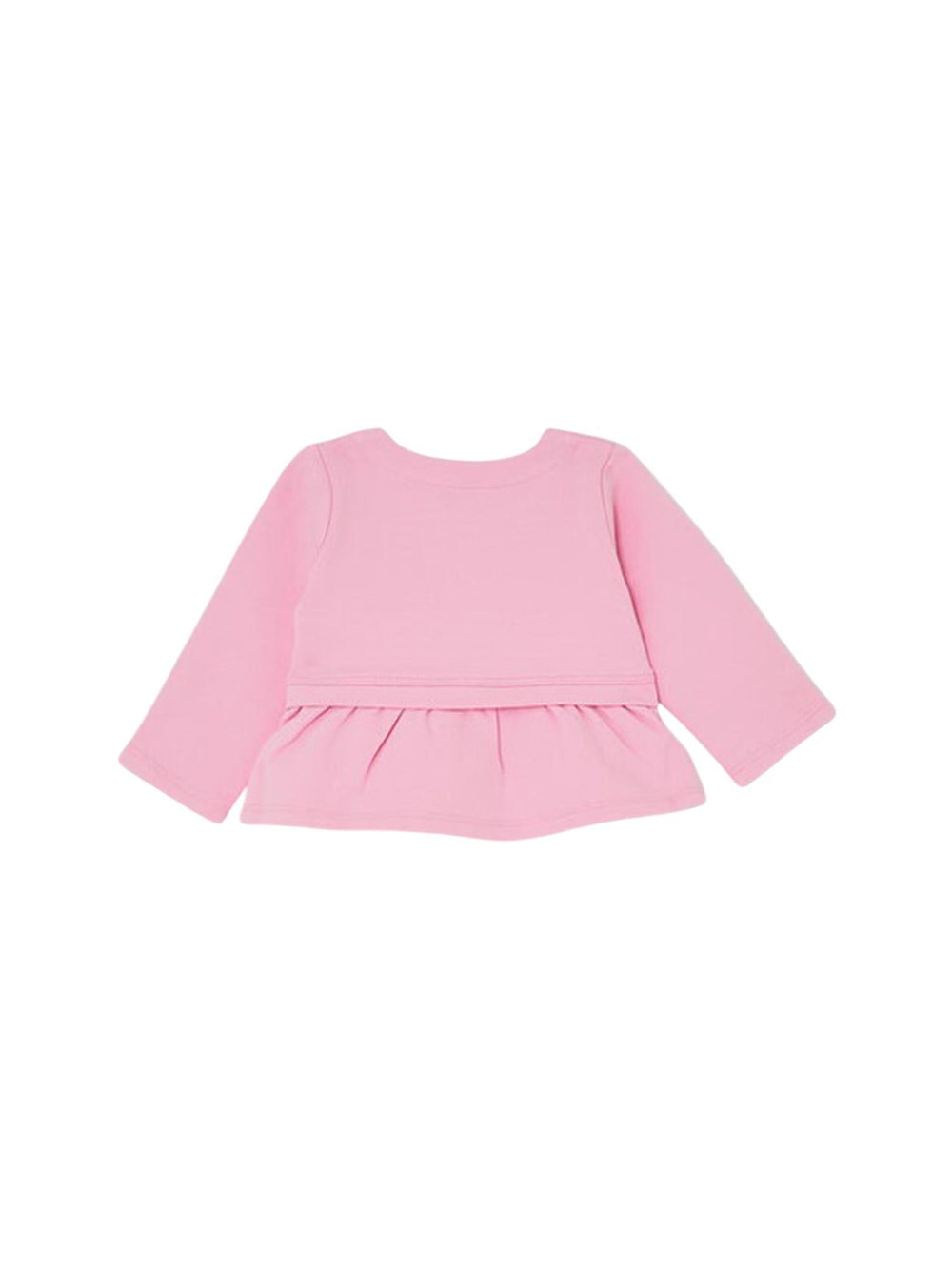 Felpa aperta bambina rosa con applicazione ciliegia